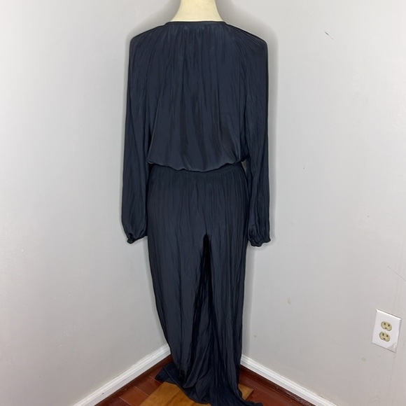 Ramy Brook Lea Crinkle Wide Leg Jumpsuit‎ in Navy - Picture 9 of 16